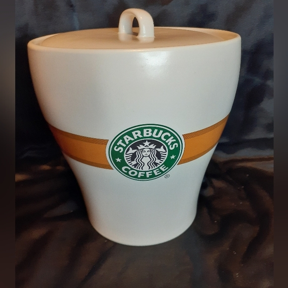 BIG Starbucks Baby! Big Cookie, Biscotti, Coffee Counter Retired Amber Jar W/Lid - Picture 9 of 11